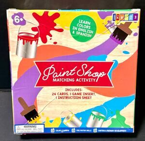 Paint Shop Matching Activity educational game color recognition English Spanish